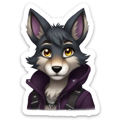 Edgy anthro furry by Falvie, LiLaiRa, AngieWolf sticker