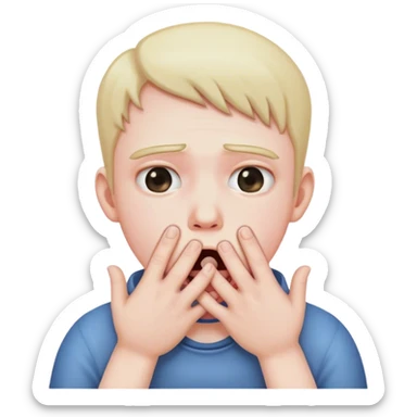 Someone choking themselves with their hands sticker