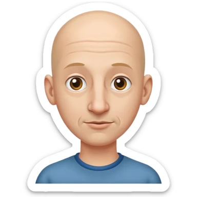Bald emoji with big nose sticker