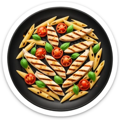 penne with cherry tomatoes and grilled chicken sticker