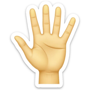 hand needs not be deformed.  NORMAL yellow hand holding up 4 fingers with thumb crossed on palm try again sticker