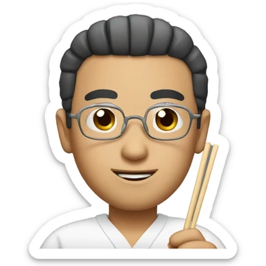 Chinese guy with chopsticks  sticker