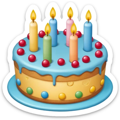 pastel de cumpleaños con colores vivos sticker