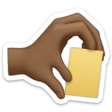 mano sujetando una carta sticker