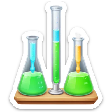 hi-lighters uv light glowing formula in beaker/ test tube and baking soda in lab sticker
