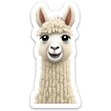cute knitted llama sticker