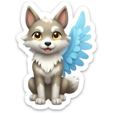 Kawaii Cute Winged Wolf-Pokémon full body sticker