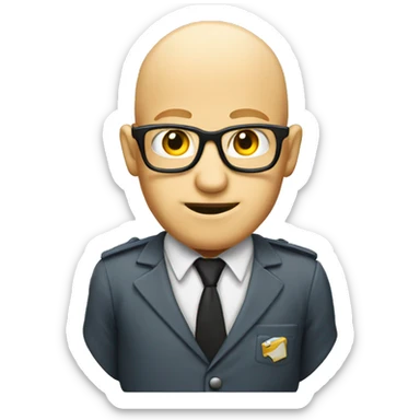 bald blond crazy nerd sticker