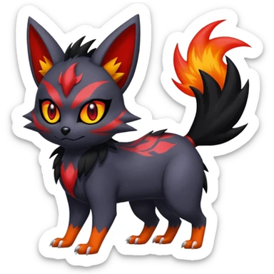 Noibat-Zorua-Nargacuga-Litten-Torracat-fusion-Fakemon-Pokémon-creature  sticker