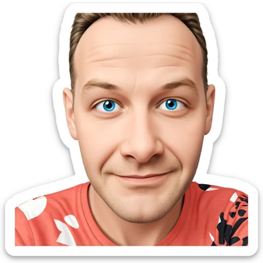 smiling boy with blue eyes sticker