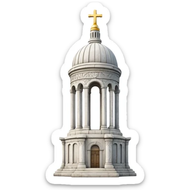 white Ukrainian monument on the main square sticker