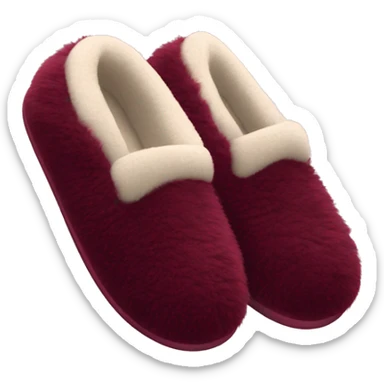 Burgundy fluffy slippers sticker