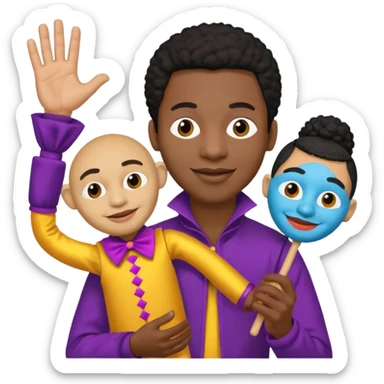 Street Puppet Performer black man sticker