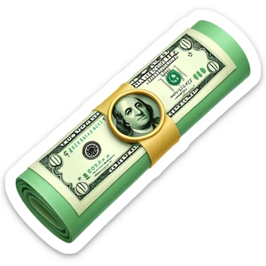 Money that is like a tube One dollar sticker