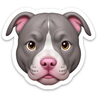 all gray pitbull with pink nose  sticker