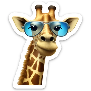 A cool giraffe having a disco sticker