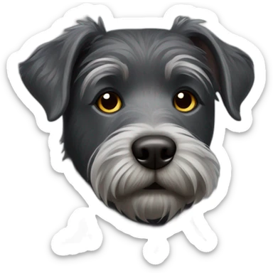 black gray terrier lab scruffy sticker