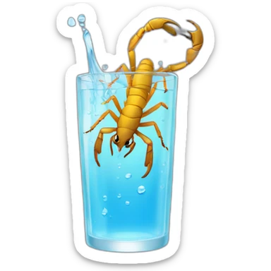 scorpion insect bigs in a glass of water sticker