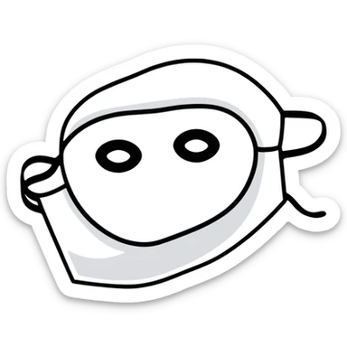 minimalist black superhero eye mask sticker