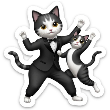 cat dancing tango sticker