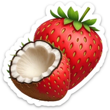strawberry and coconut sticker