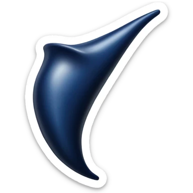 realistic dark blue horn sticker