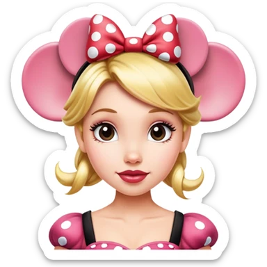 Tinkerbelle with Minnie Mouse ears  sticker