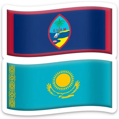Saint Guam and Kazakhstan emoji flag sticker