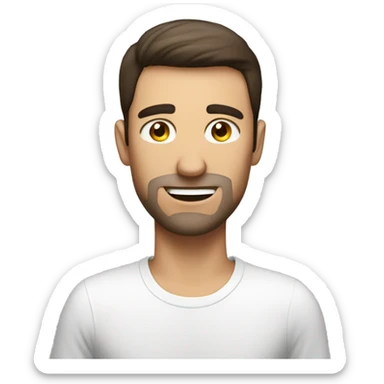 Brunette man on toilet  sticker