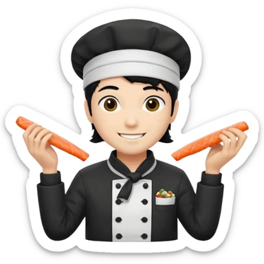 sushi master with bandana sticker