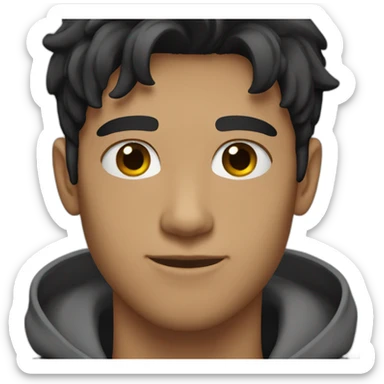 white gay 20year old with black hair and slight beard sticker