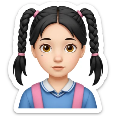 учениця дівчинка з хвостиками sticker