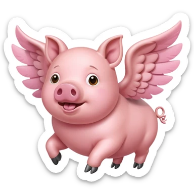 Flying pig sticker