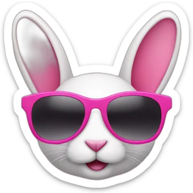 pink rabbit sunglasses sticker