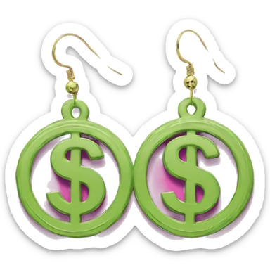 $  symbol dollar shaped earings sticker
