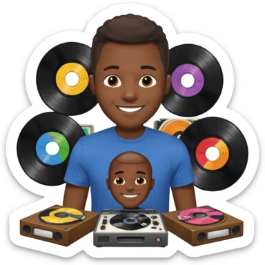 Vinyl Record Collector black man sticker