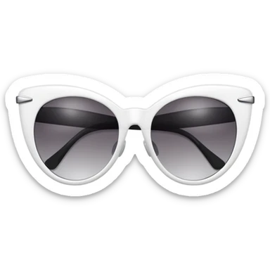 white luxury cateye sunglasses sticker
