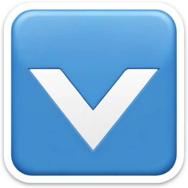 A blue square with a white cartoony checkmark in the middle. The image should be 2d sticker