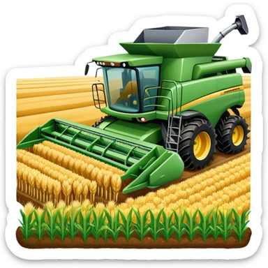 An icon featuring a wheat field, a combine harvester, fertilizer formulas, and plant cells, symbolizing agronomy. The design includes a microscope and soil layers, representing plant science, crop management, and sustainable farming practices. Transparent background highlights agricultural research sticker