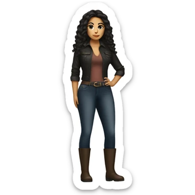 Heavy set Latina with knee high boots sticker