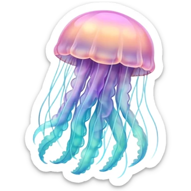 dreamy pastel jellyfish with a soft glow sticker