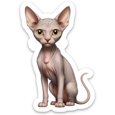 a grey Sphynx standing sticker