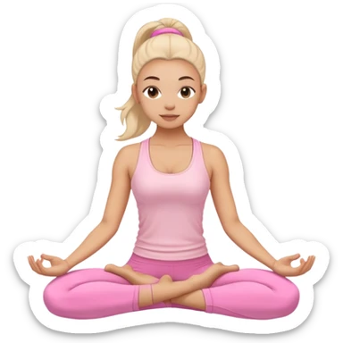 American yoga girl light pink clothes  sticker