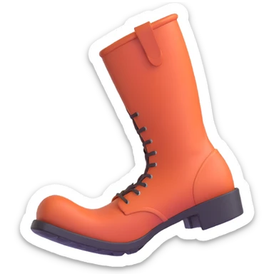 cartoon boot kicking forward with action effect sticker