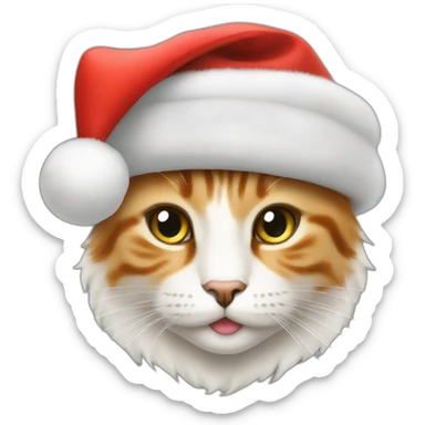 a beautiful cat in Santa's hat sticker