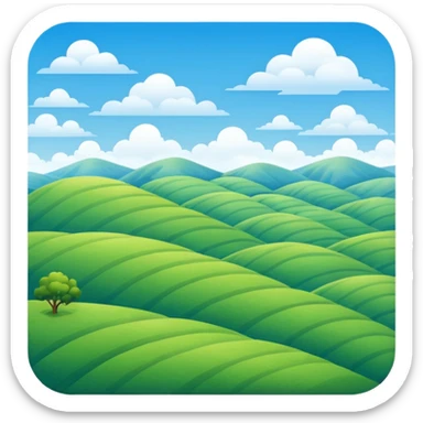 rolling green hills under a blue sky emoji sticker
