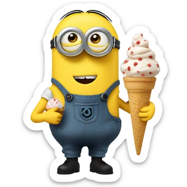 minion with icecream  sticker