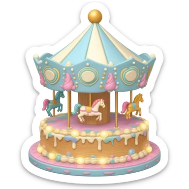 Carousel cake sticker