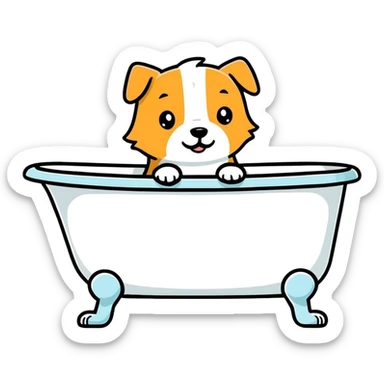 Hund in der Badewanne sticker