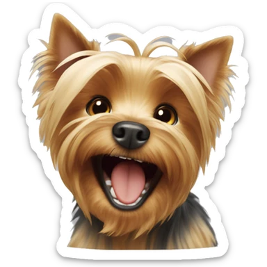 Yorkshire Terrier laughing  sticker
